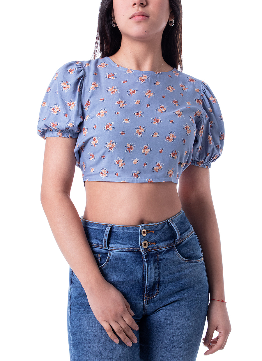 Blusa Chalis Print M C Zousha Celeste Squeeze