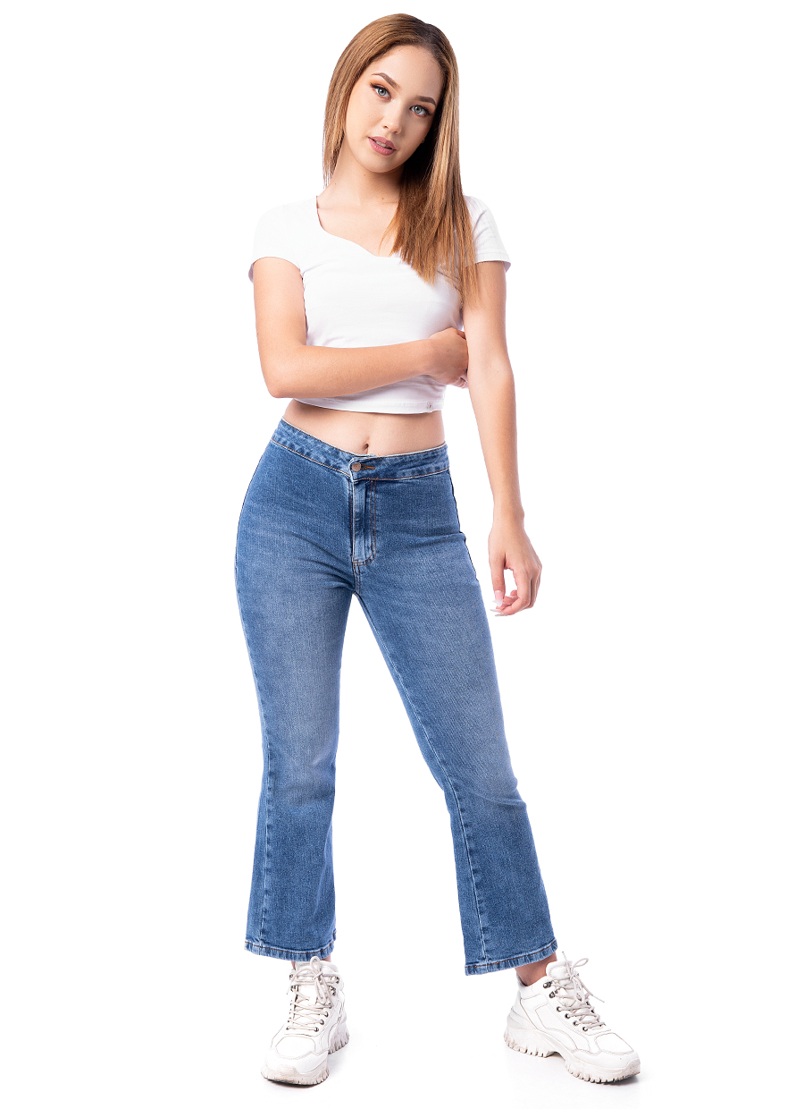 Pantalon crop flare sale